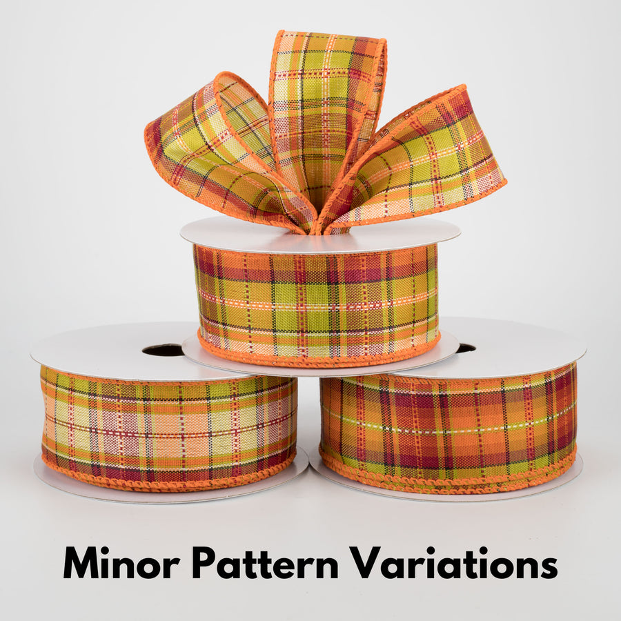 1.5" Intricate Fall Plaid Ribbon (10 Yards)