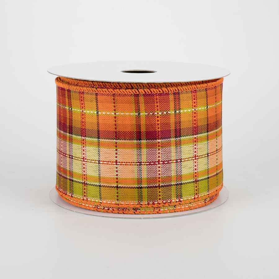 2.5" Intricate Fall Plaid Ribbon (10 Yards)