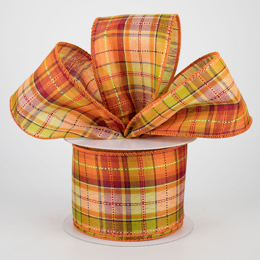 2.5" Intricate Fall Plaid Ribbon (10 Yards)