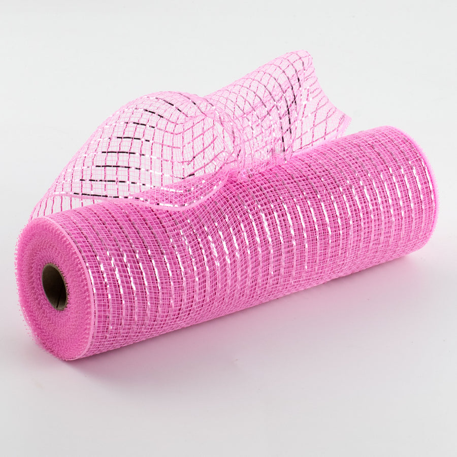 10" Poly Mesh Roll: Metallic Pink