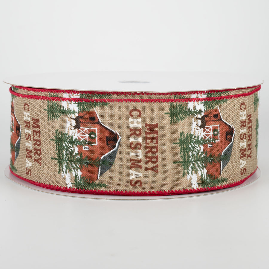 2.5" Christmas Barn Ribbon (50 Yards)