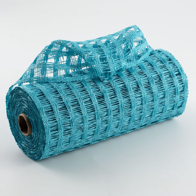 10" Poly Burlap Check Mesh: Turquoise