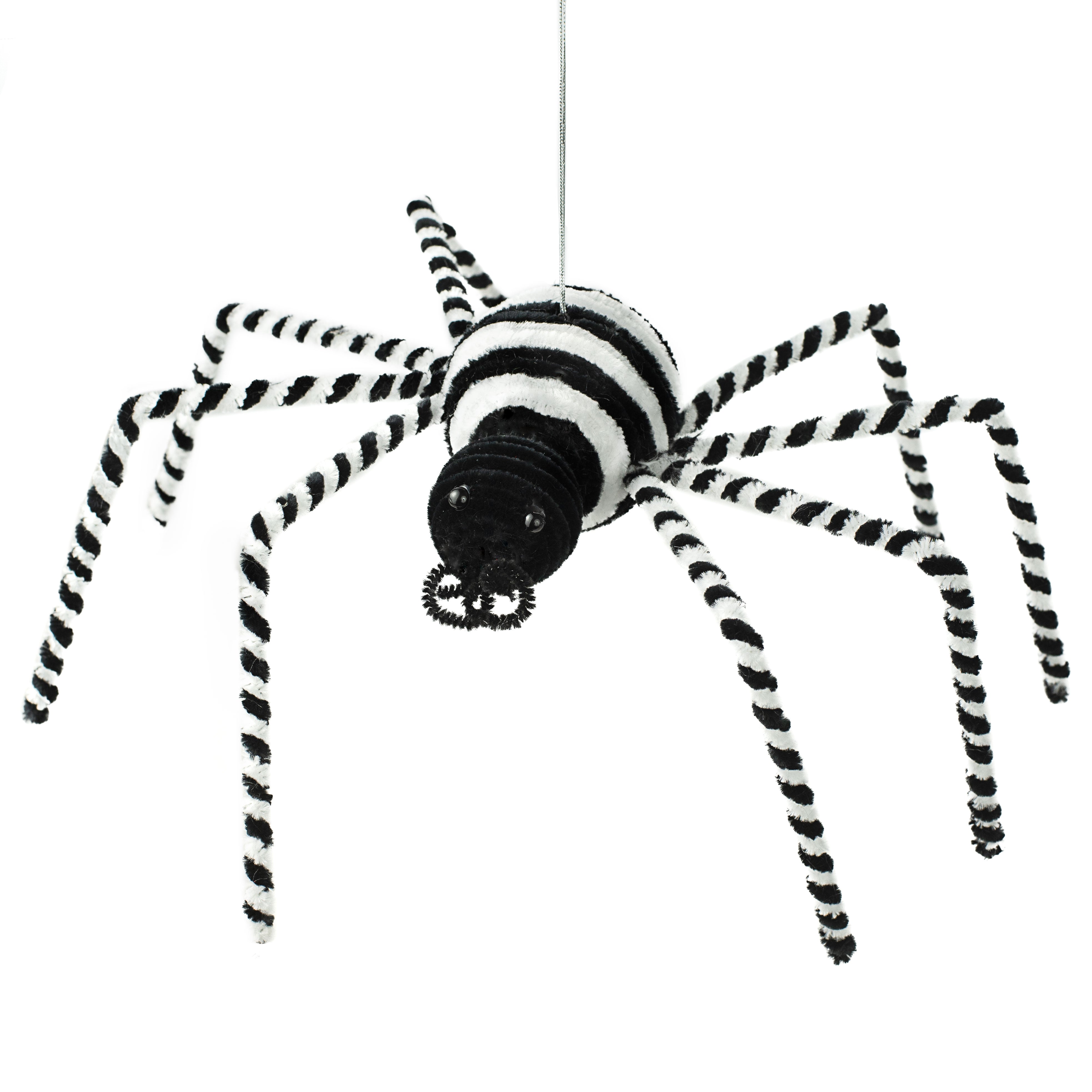 17" Black & White Spider Ornament