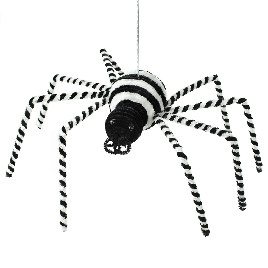17" Black & White Spider Ornament