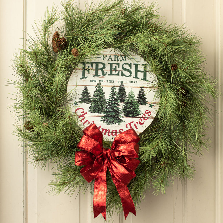 12" Metal Sign: Farm Fresh Christmas Trees