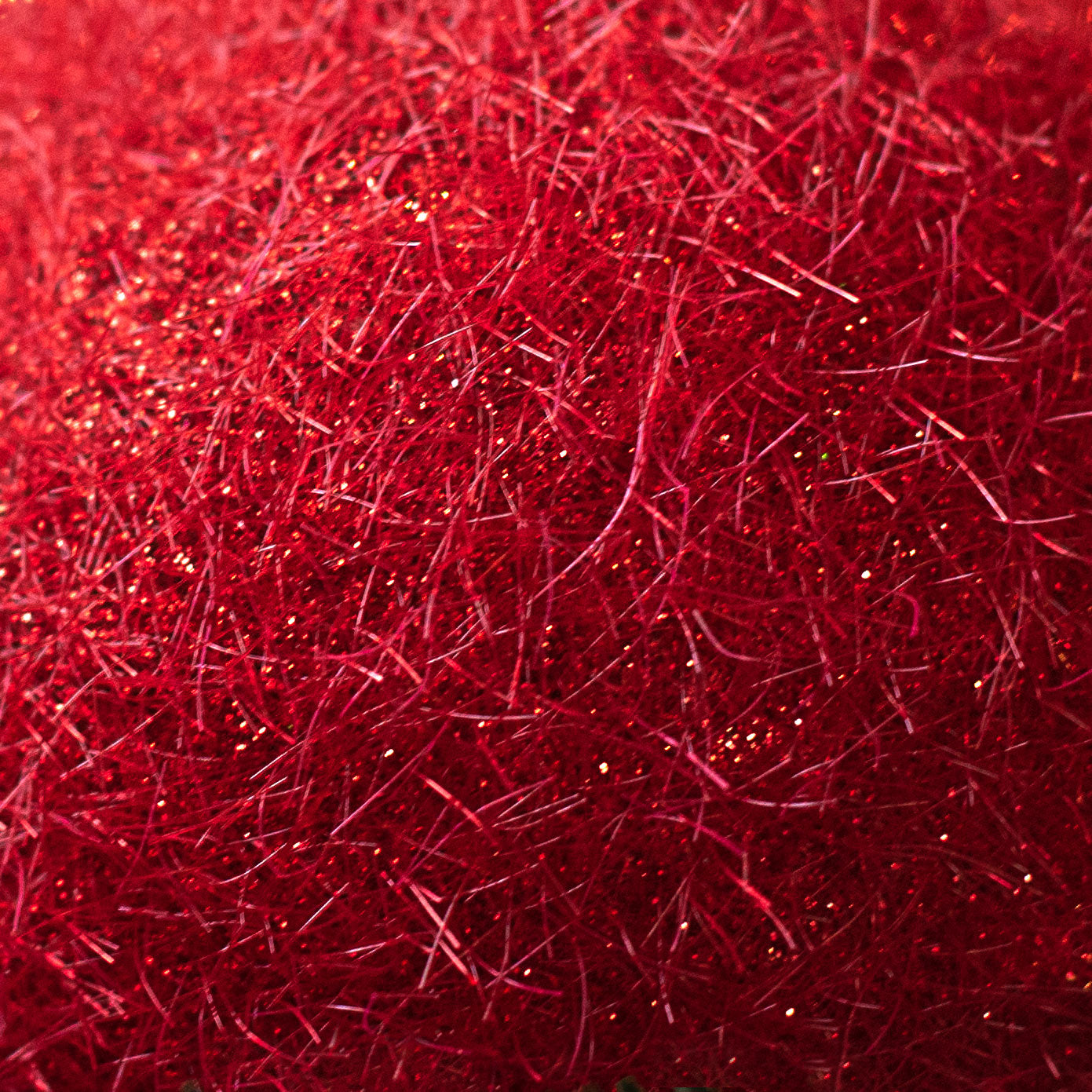 100MM Flocked Glitter Ball Ornament: Red