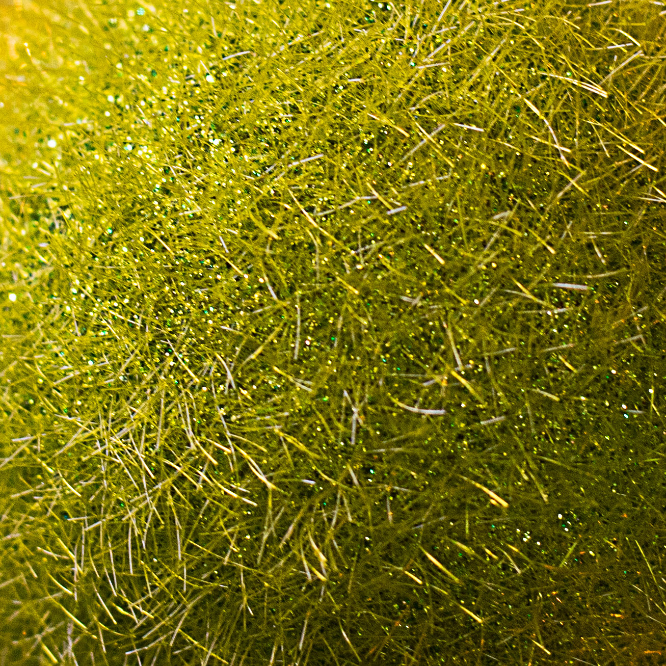 100MM Flocked Glitter Ball Ornament: Lime Green