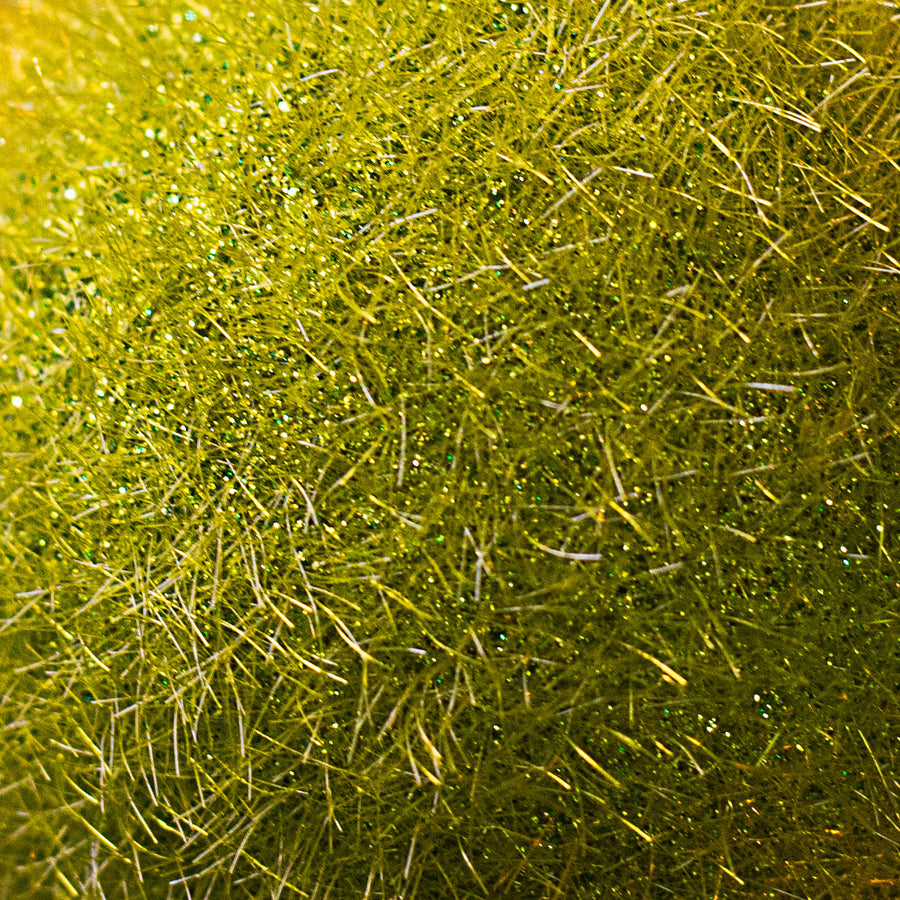 100MM Flocked Glitter Ball Ornament: Lime Green