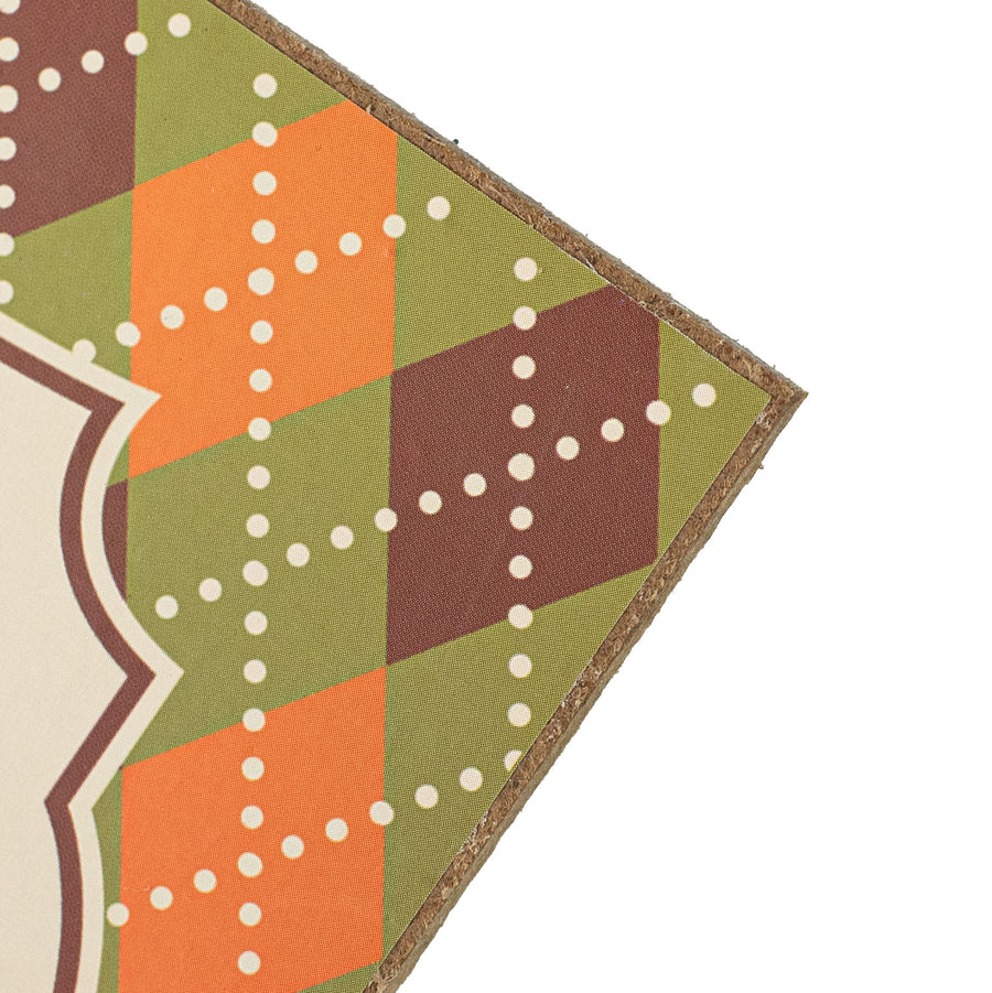12" Wooden Sign: Autumn Leaves & Pumpkins