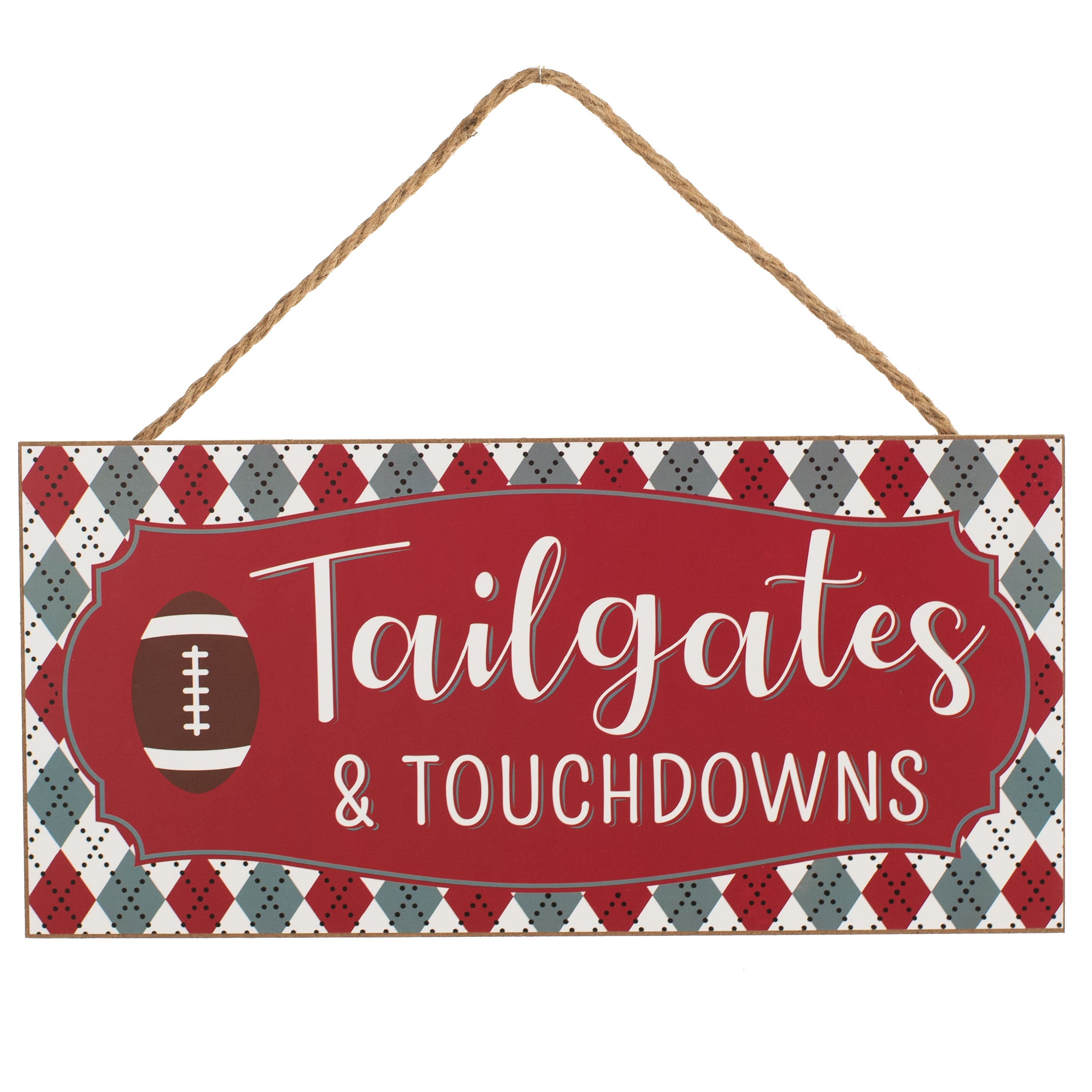 12" Wooden Sign: Crimson Tailgates & Touchdowns