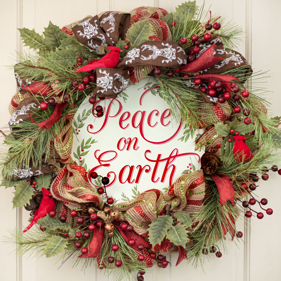 12" Metal Sign: Peace On Earth