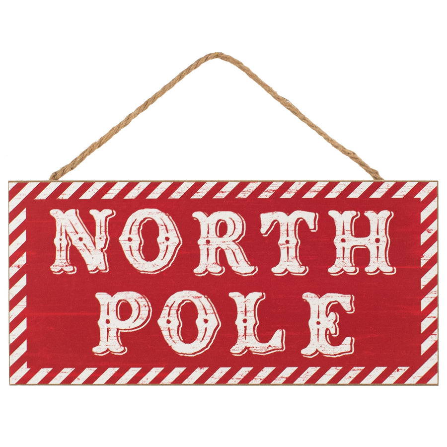 12" Wooden Sign: North Pole