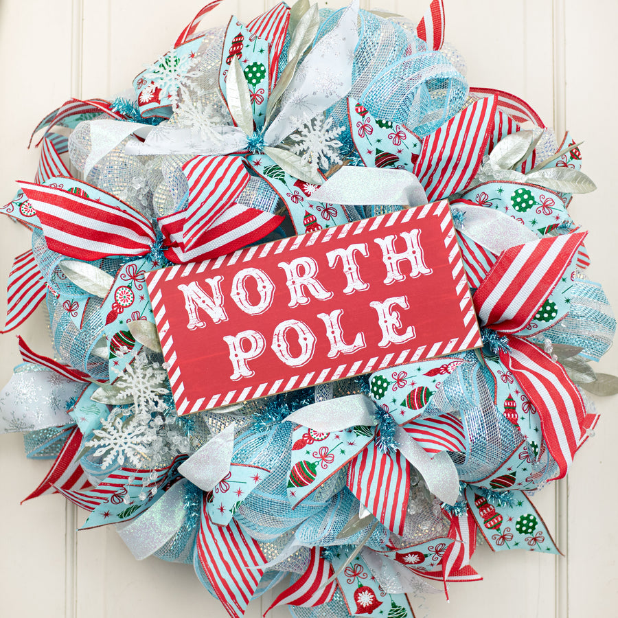 12" Wooden Sign: North Pole