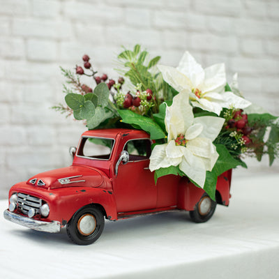 16" Vintage Truck Planter: Red