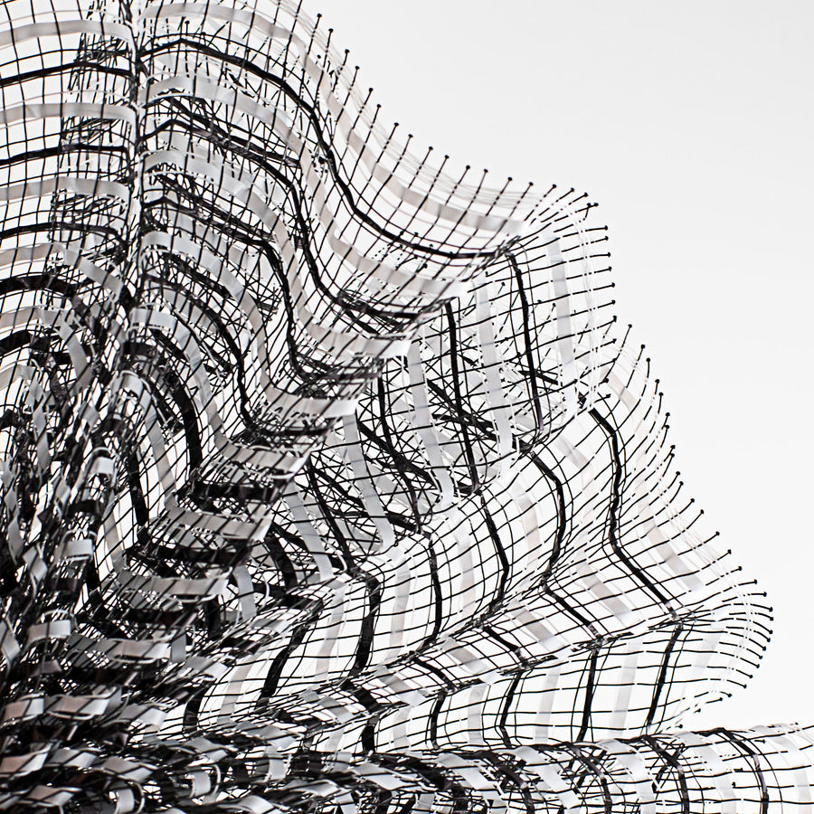 10" Thin Bold Stripe Deco Mesh: Black & White
