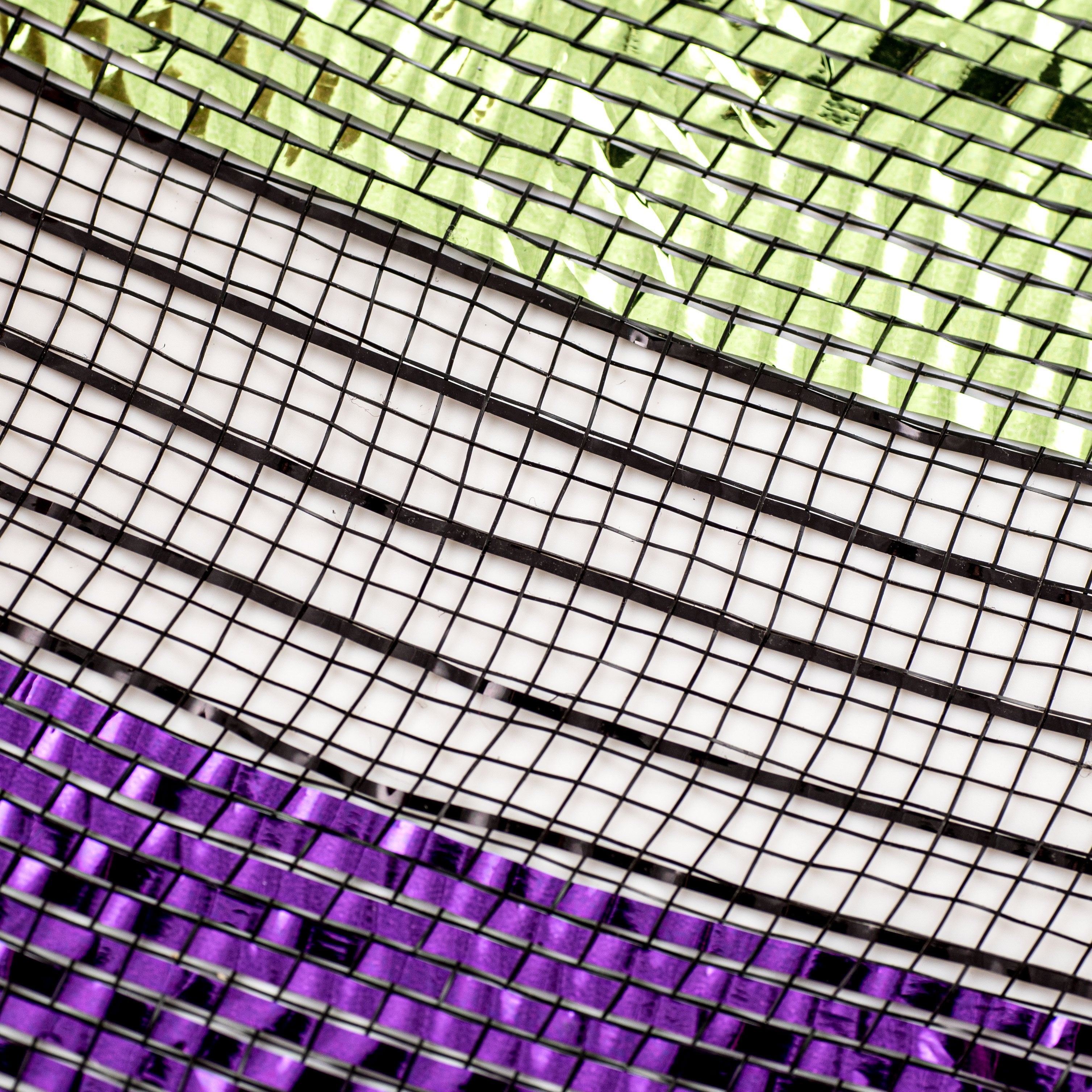 10" Wide Metallic Stripes Deco Mesh: Halloween