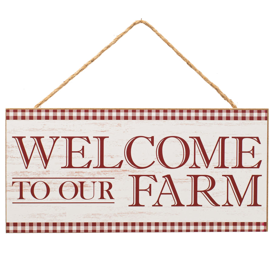 12" Wooden Sign: Welcome To Our Farm