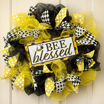 12" Wooden Sign: Bee Blessed Sign