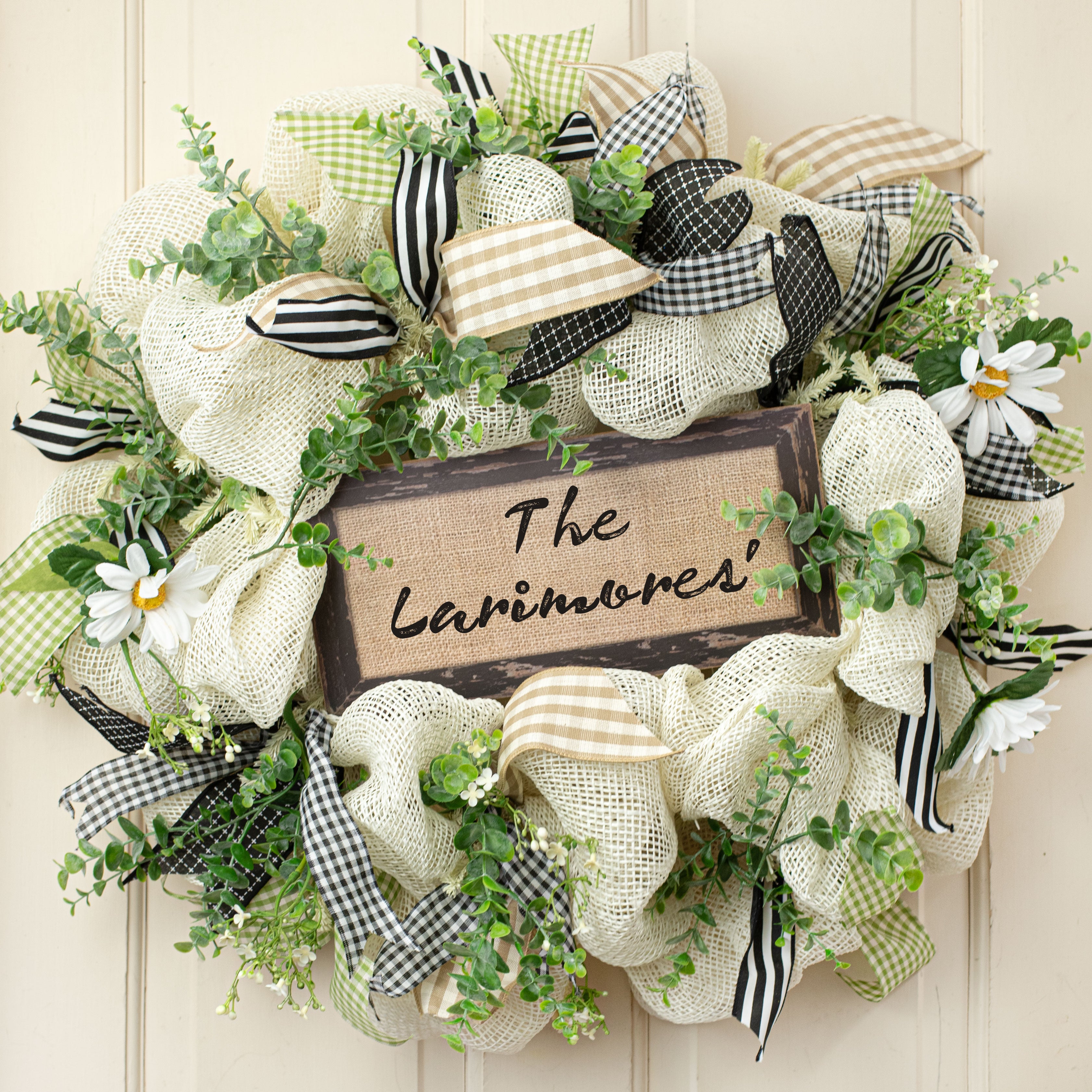 12" Wooden Sign: Black Blank Framed Burlap