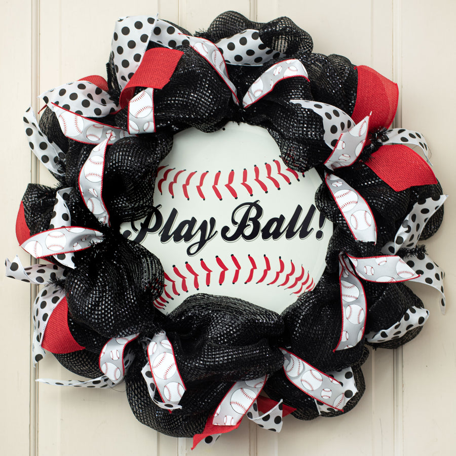 12" Metal Sign: Play Baseball