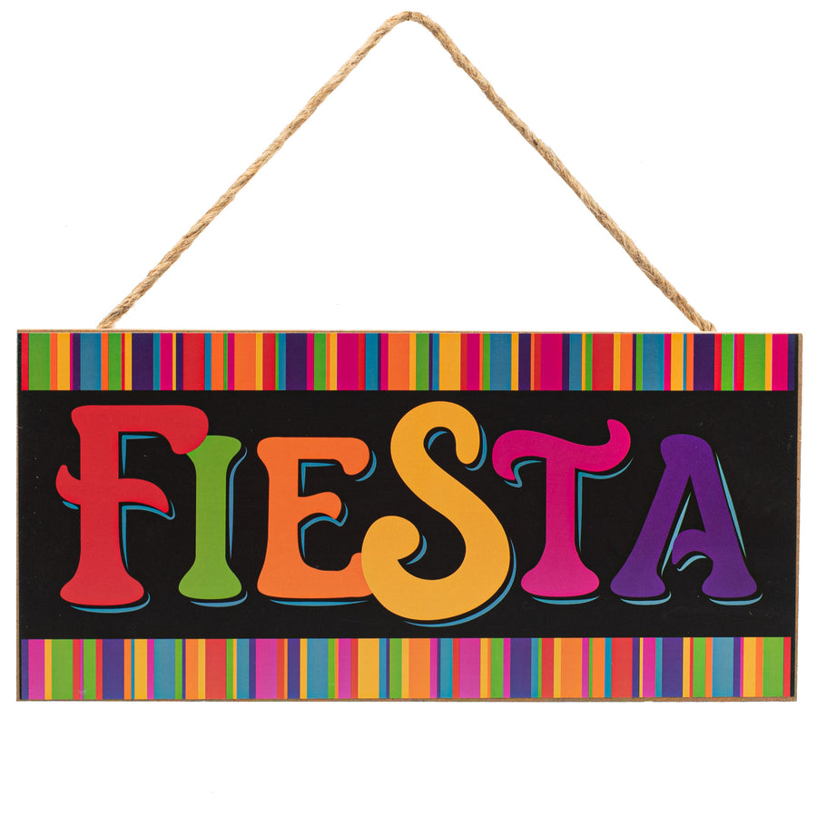 12" Wooden Sign: Fiesta Stripe Edge
