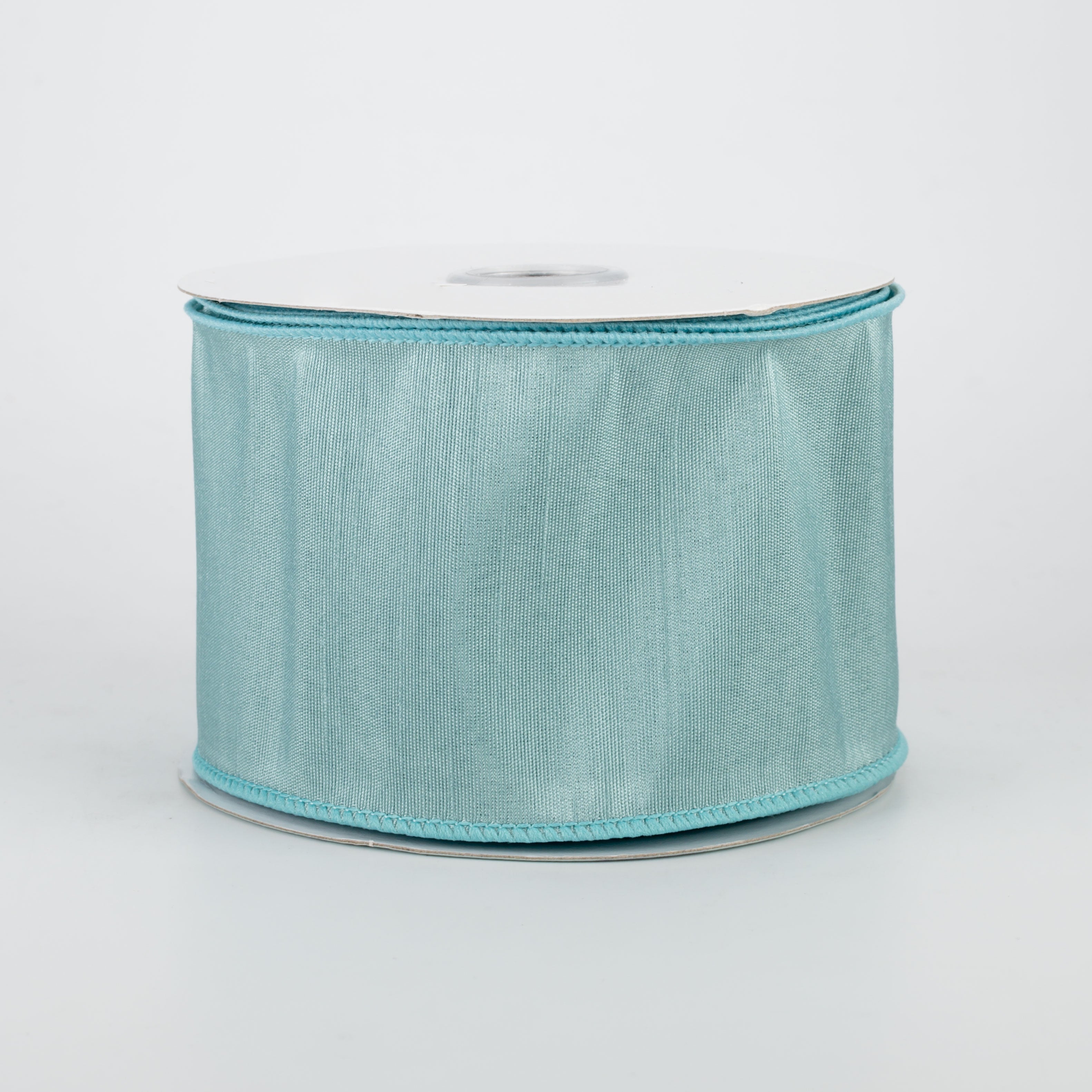 2.5" Faux Dupioni Ribbon: Aqua (10 Yards)