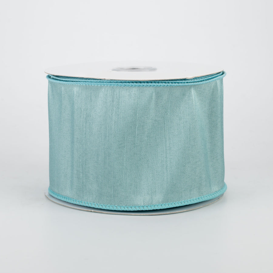 2.5" Faux Dupioni Ribbon: Aqua (10 Yards)