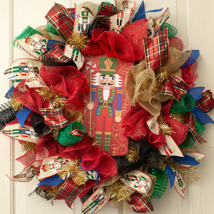 12" Wooden Sign: Red Nutcracker