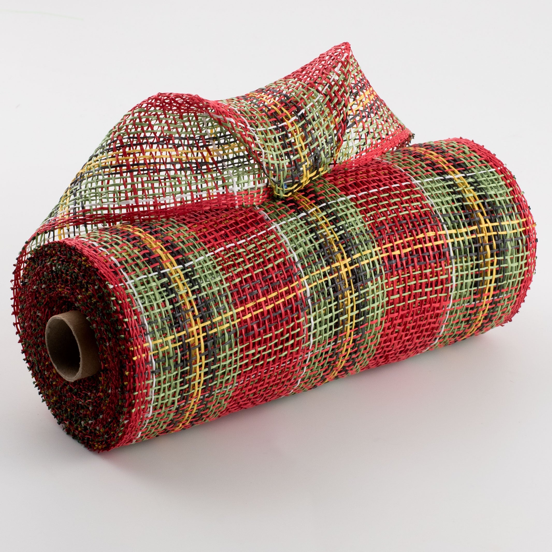 10" Plaid Poly Burlap Mesh: Red, Lime, Black, Yellow, White
