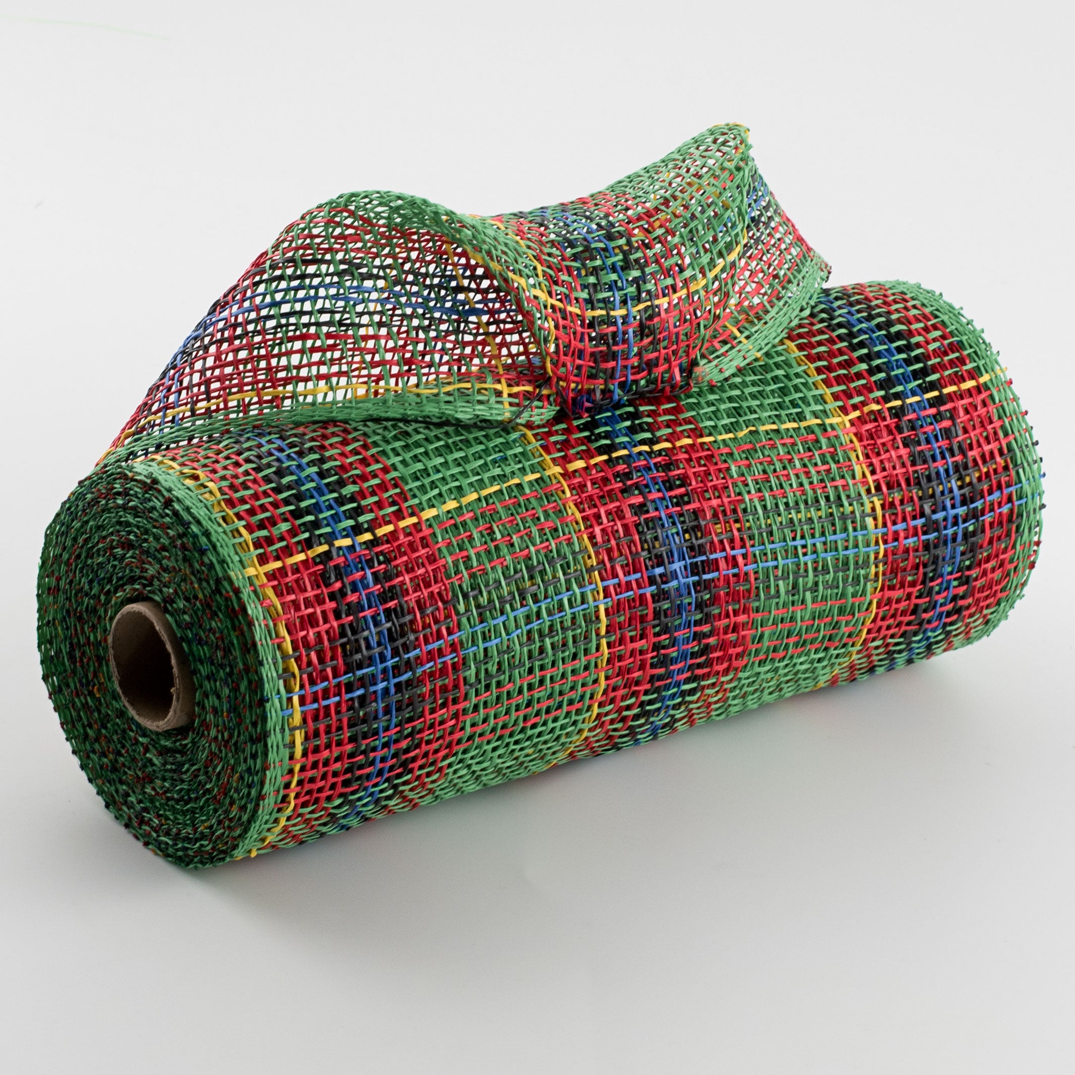 10" Plaid Poly Burlap Mesh: Emerald, Red, Black, Royal, Yellow