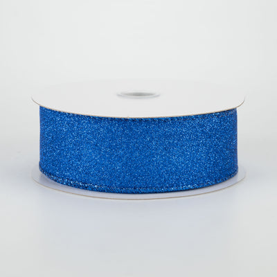 1.5" Lustrous All Flat Glitter Ribbon: Royal Blue (10 Yards)