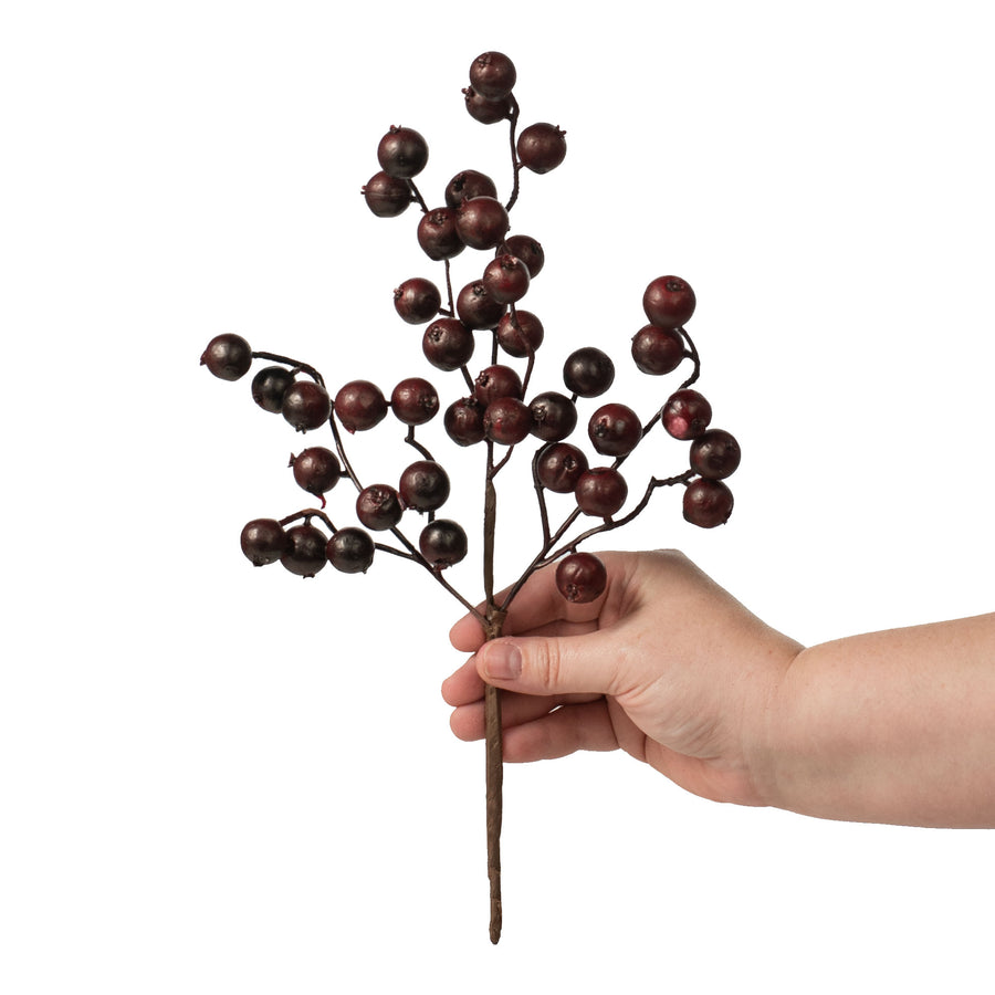 12" Crabapple Berry Pick: Matte Cranberry