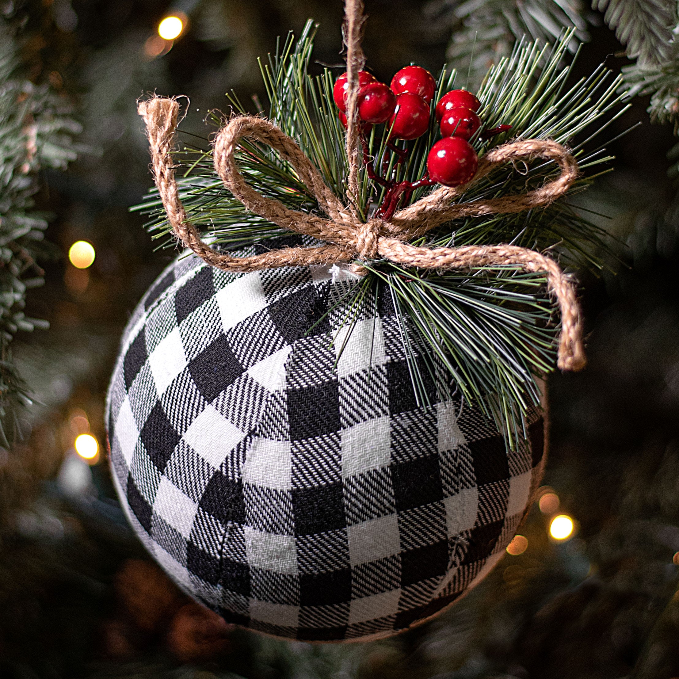 Buffalo plaid ornaments discount