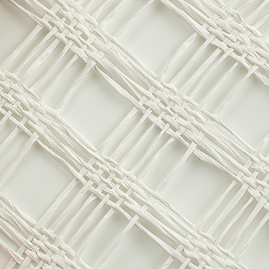 10" Poly Burlap Check Mesh: White