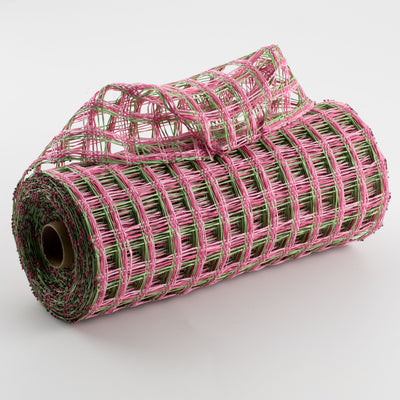 10" Poly Burlap Check Mesh: Lime, Fuchsia, Pink