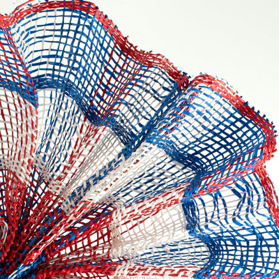 10" Poly Burlap Check Plaid Mesh: Red, White, Blue