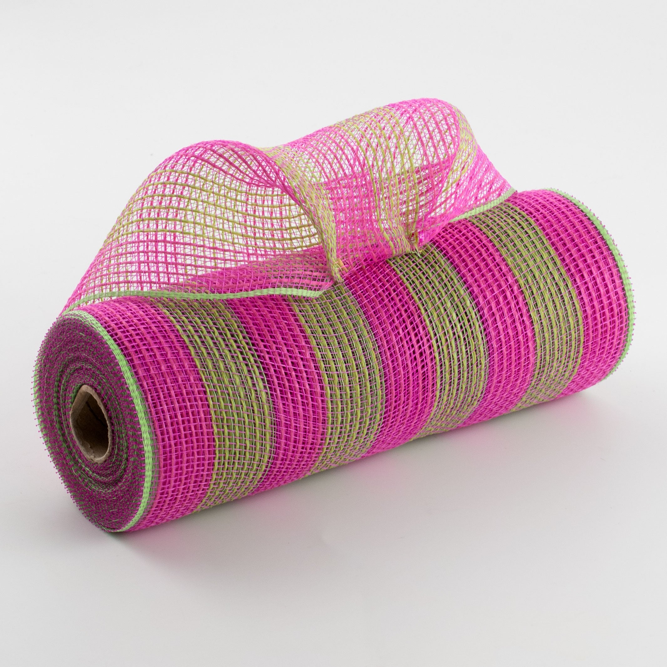10" Thin Stripe Fabric Mesh: Hot Pink & Fresh Green