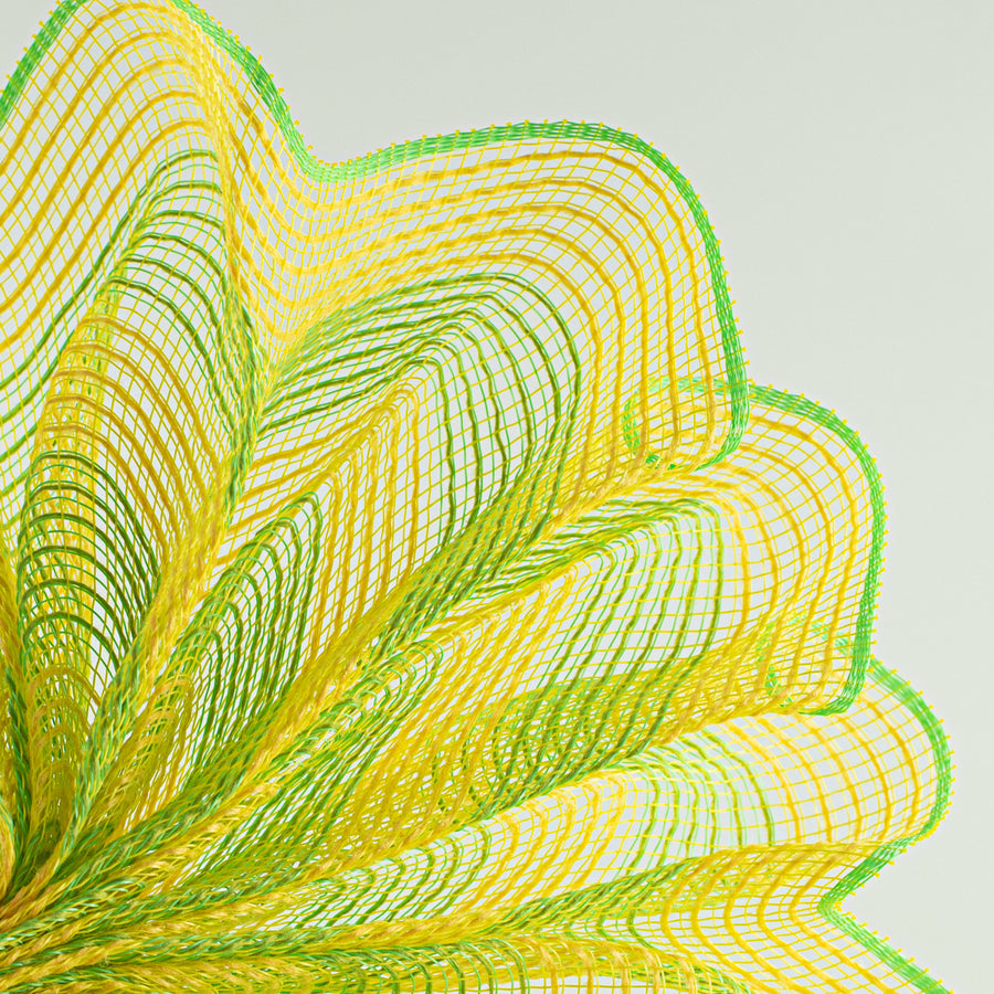 10" Thin Stripe Fabric Mesh: Yellow & Fresh Green
