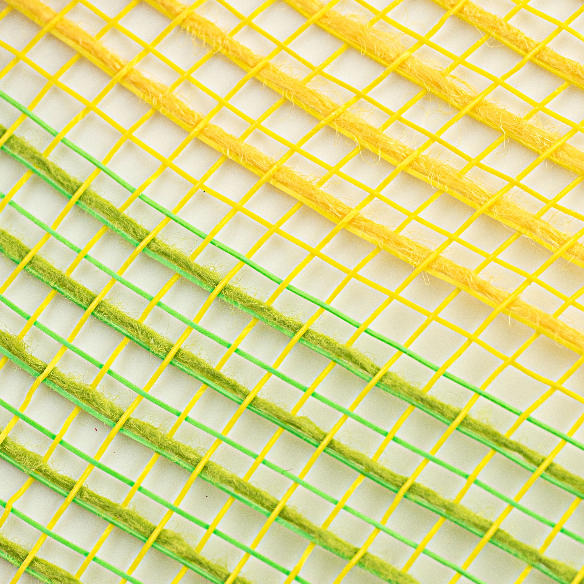 10" Thin Stripe Fabric Mesh: Yellow & Fresh Green