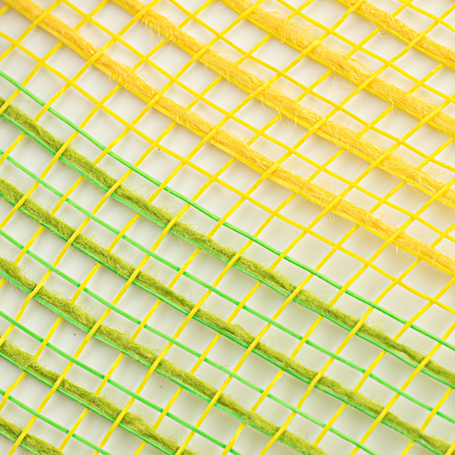 10" Thin Stripe Fabric Mesh: Yellow & Fresh Green