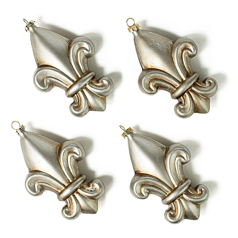 5" Fleur de Lis Ornaments: Umber Gold (Box of 4)