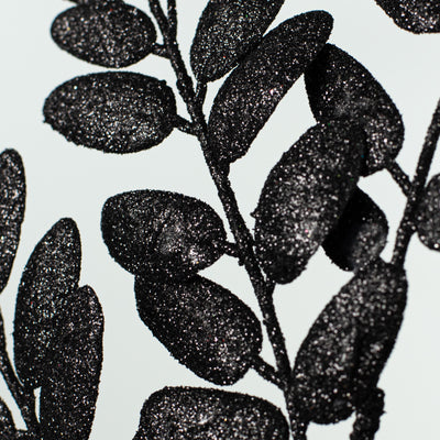 22" Honey Locust Leaf Glitter Spray: Black