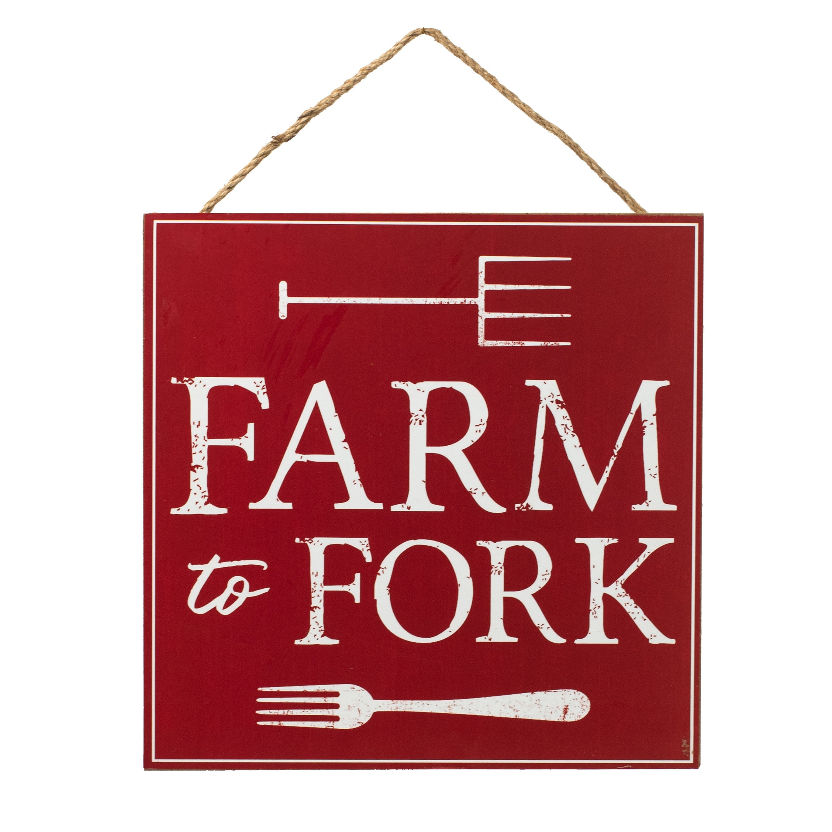 10" Square Wooden Sign: Farm To Fork