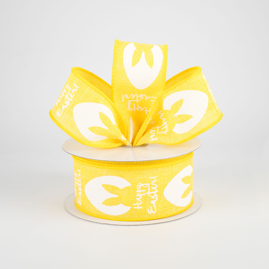 1.5" Bunny Ear Eggs Ribbon: Yellow (10 Yards)
