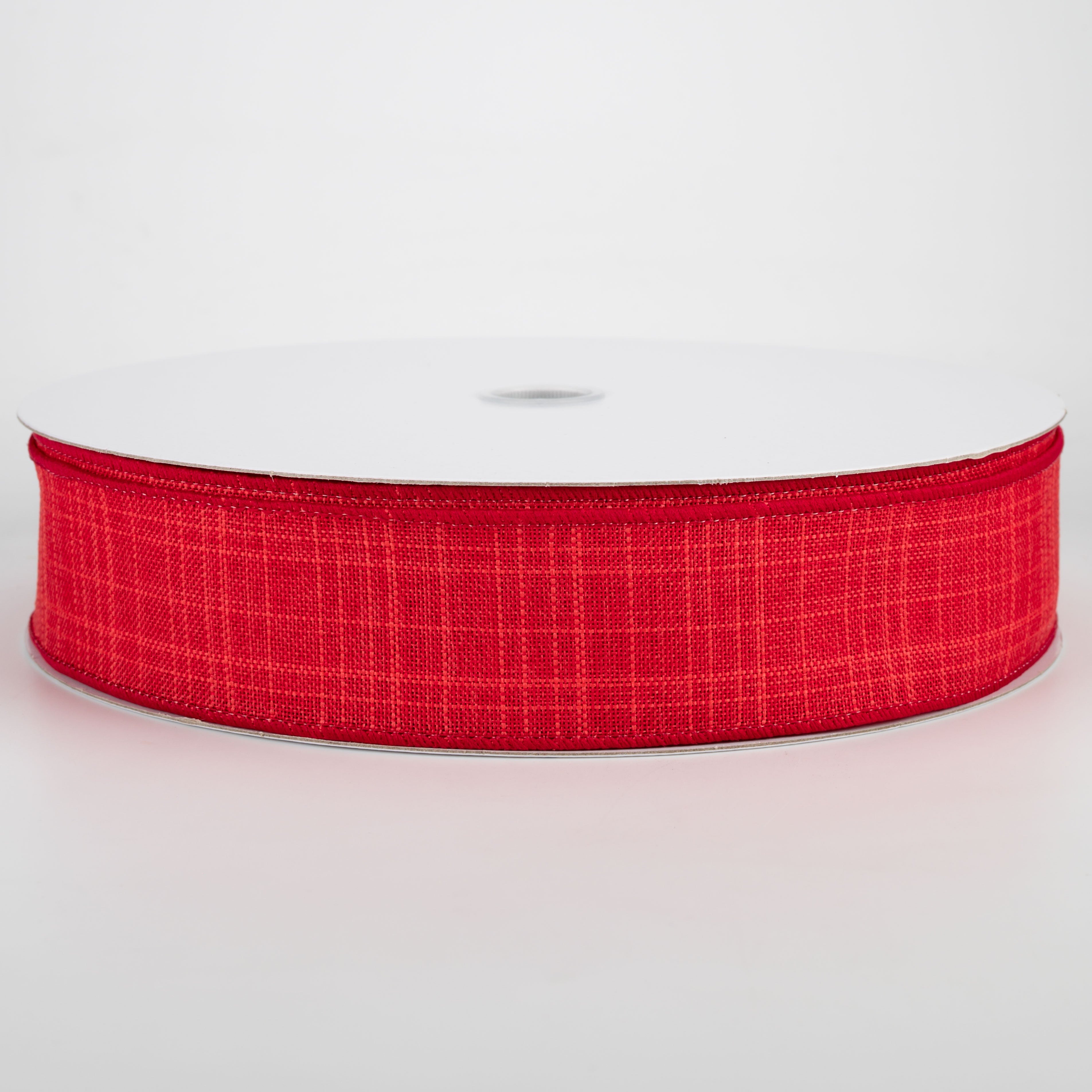 1.5" Estelle Textured Linen Ribbon: Red (50 Yards)