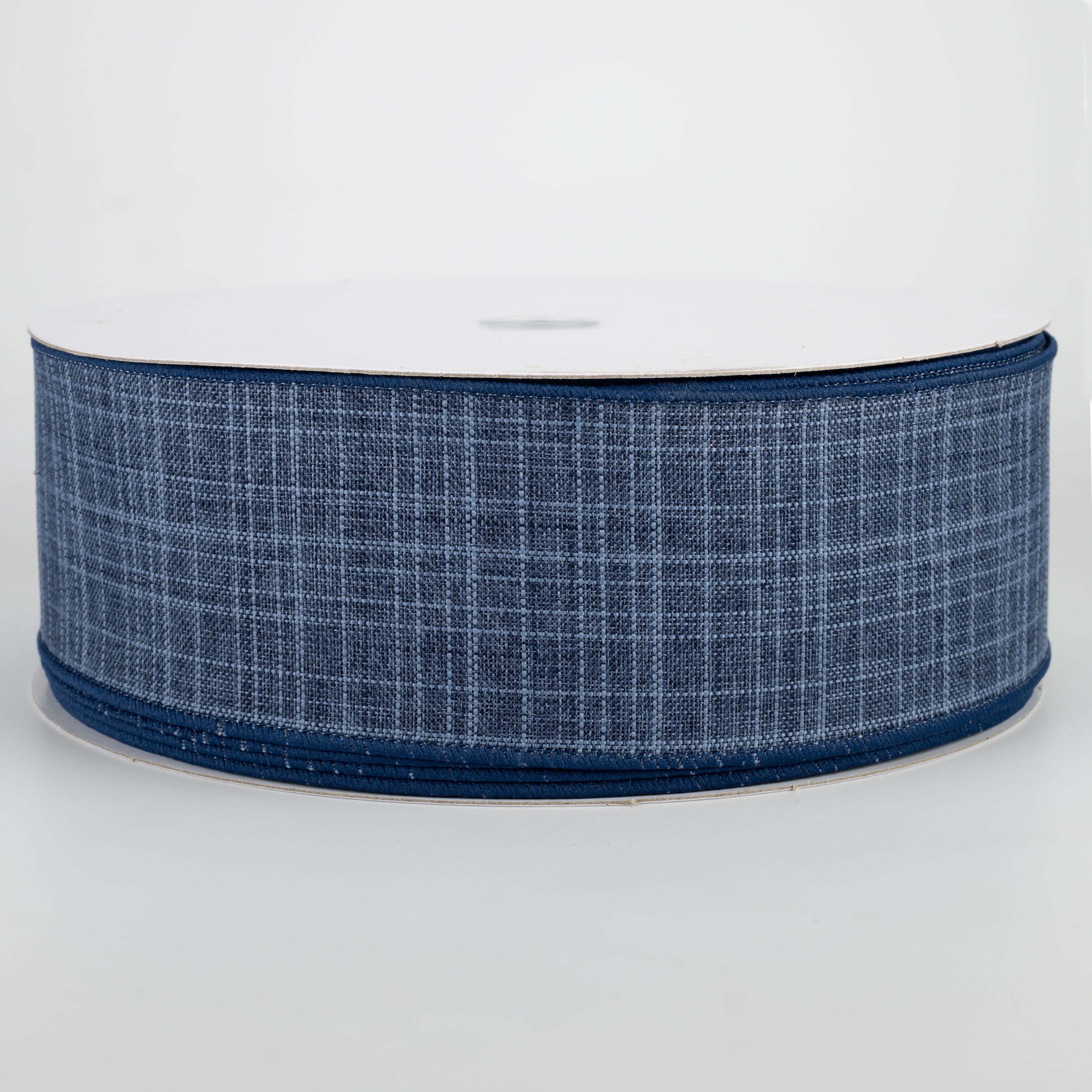 2.5" Estelle Textured Linen Ribbon: Navy (50 Yards)