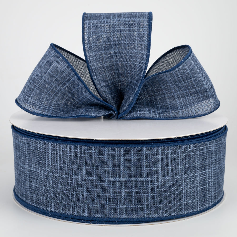 2.5" Estelle Textured Linen Ribbon: Navy (50 Yards)