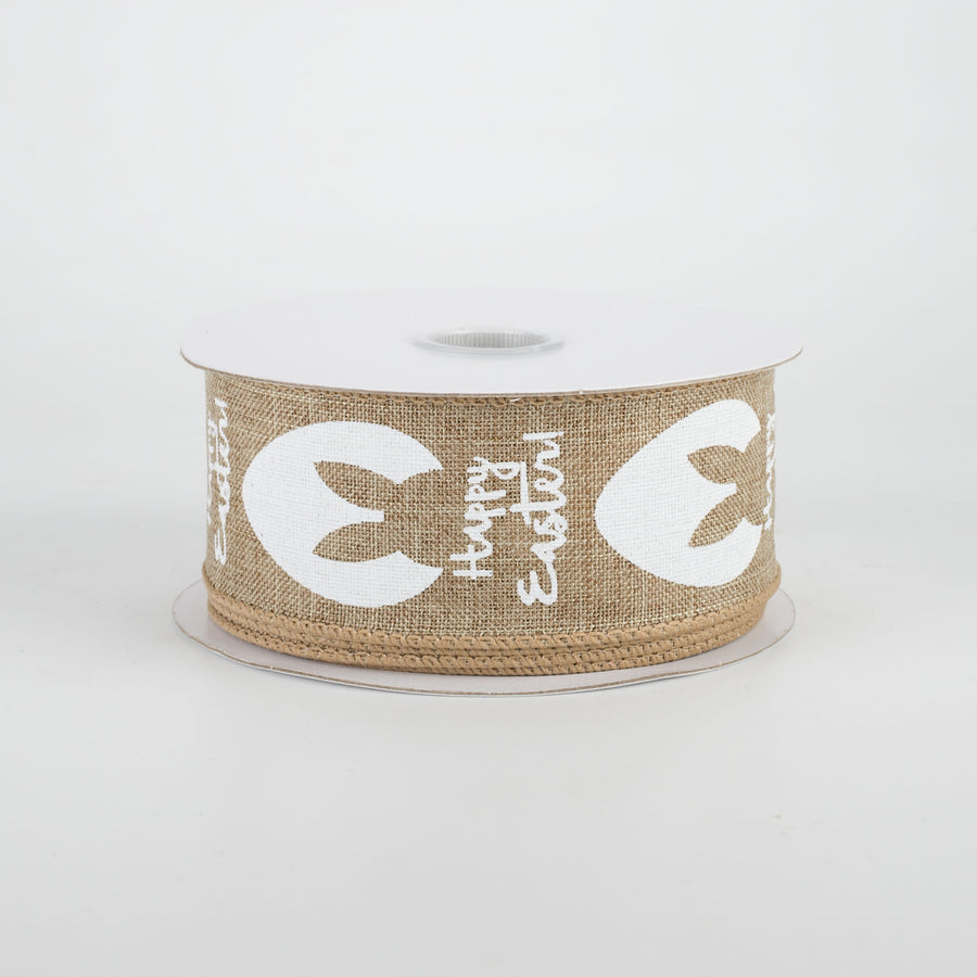1.5" Bunny Ear Eggs Ribbon: Natural (10 Yards)