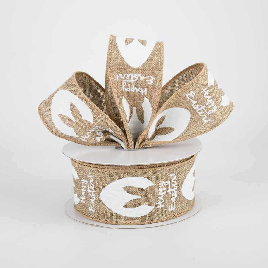 1.5" Bunny Ear Eggs Ribbon: Natural (10 Yards)