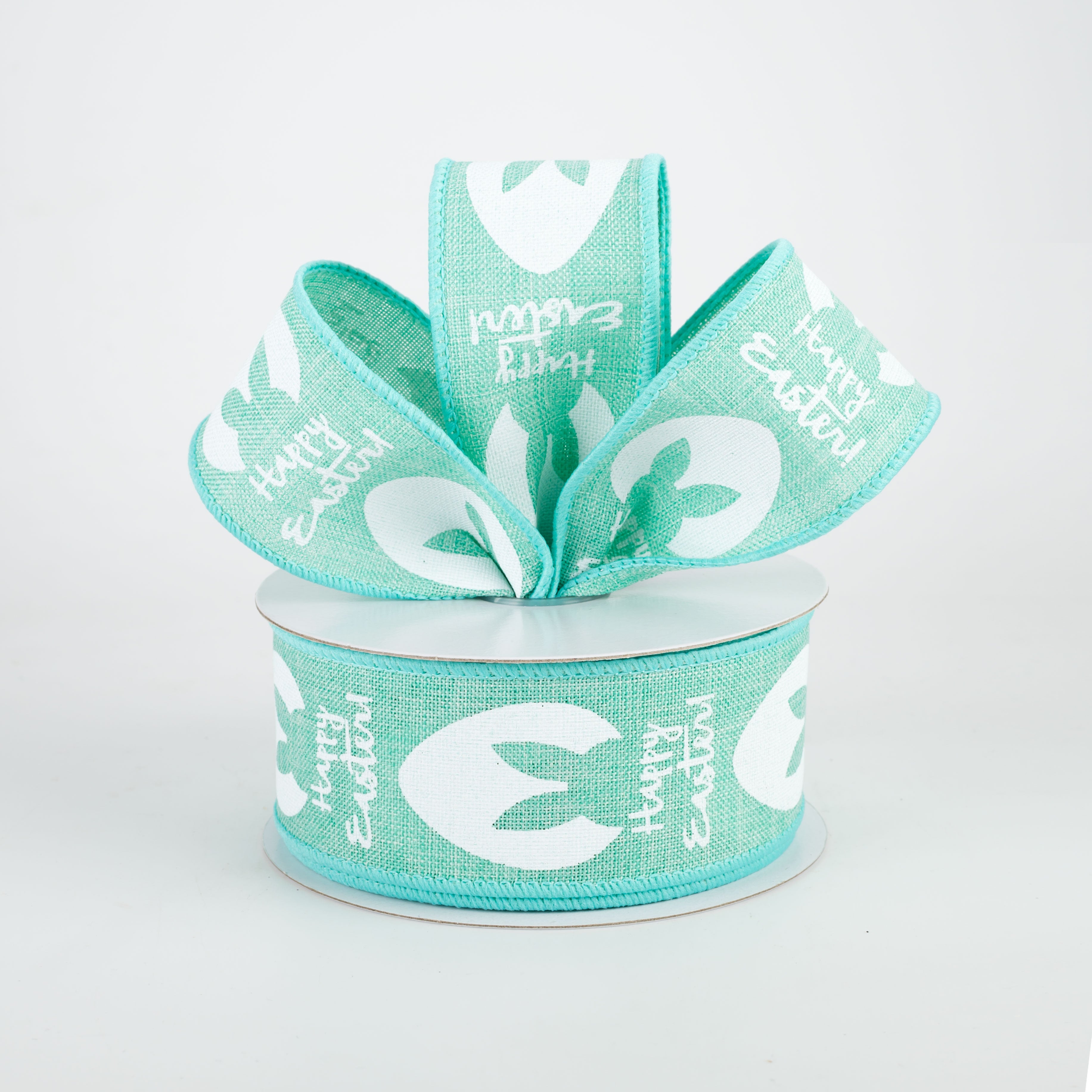 1.5" Bunny Ear Eggs Ribbon: Aqua Mint (10 Yards)